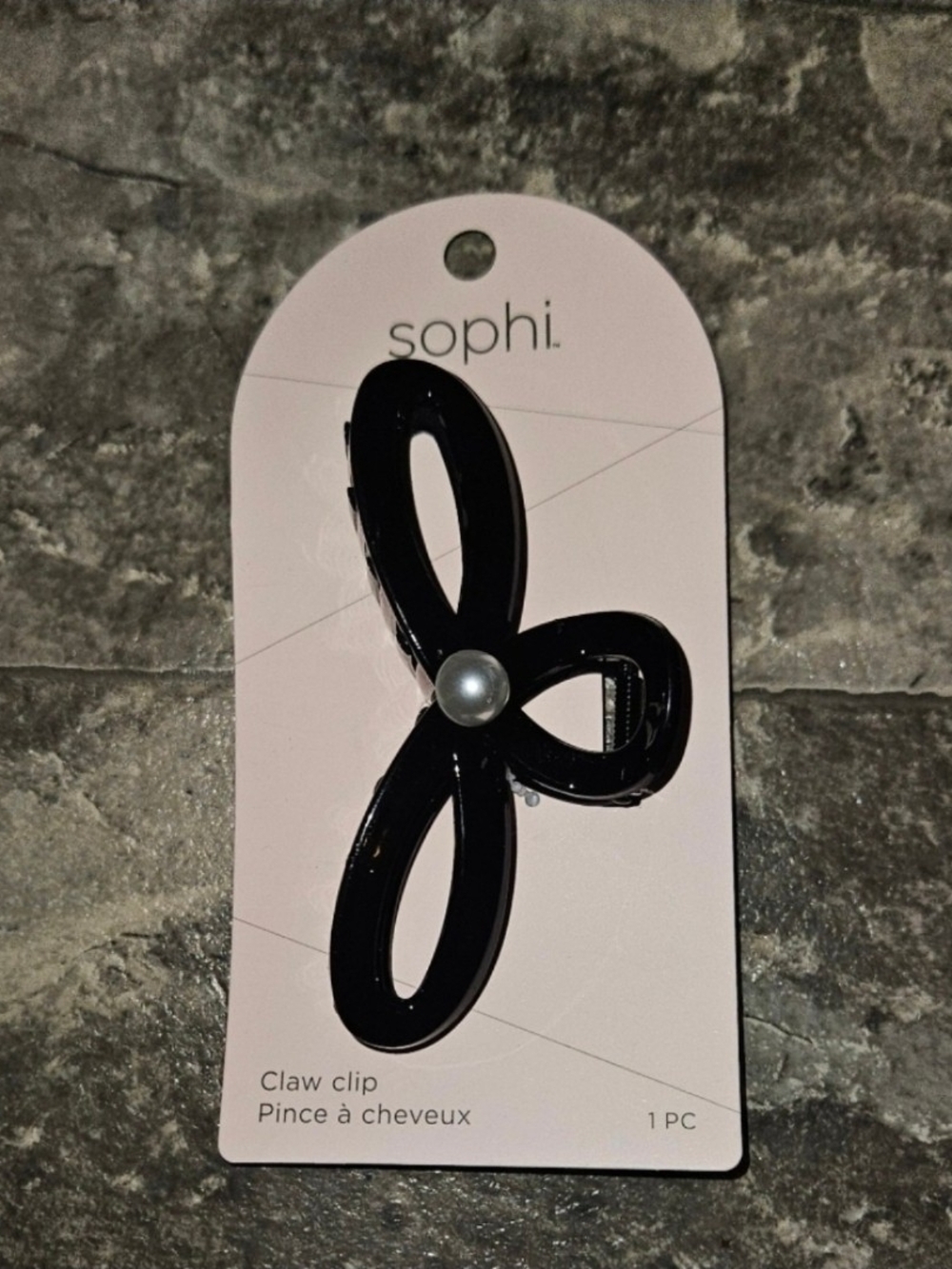 Sophi Hair Claw Clip in the Shape of a Bow with a Faux Pearl Accent BNIB